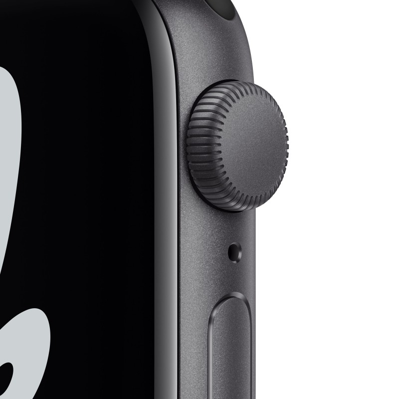 Apple Watch Nike SE GPS, 40mm Cassa in Alluminio Grigio Scuro con Cinturino Sport Antracite Nero