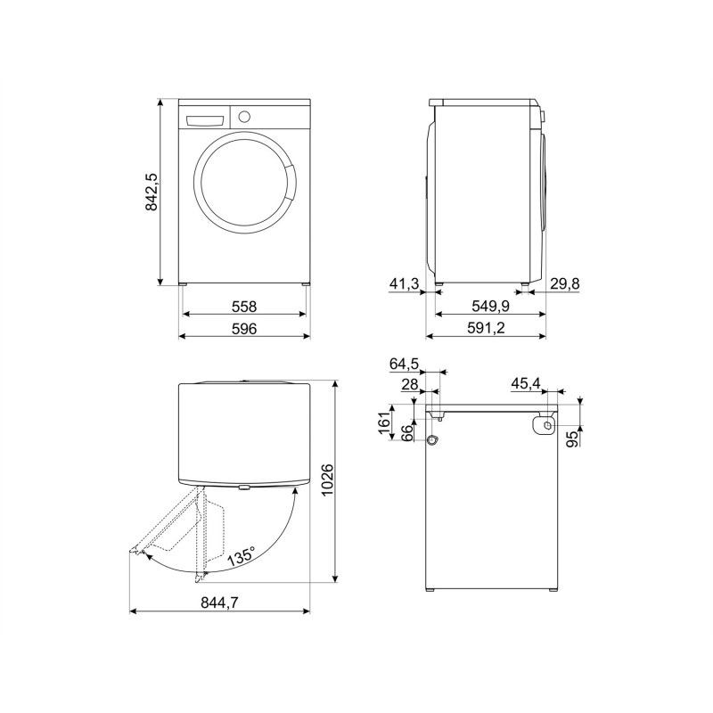 Smeg LB1T80IT lavadora Carga frontal 8 kg 1000 RPM D Blanco