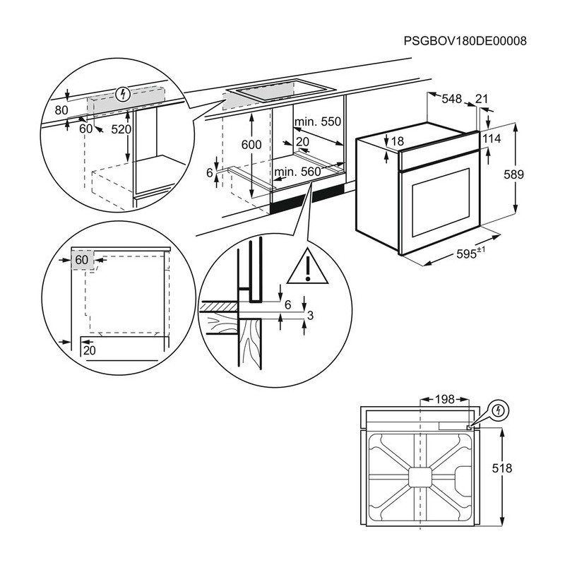 Electrolux ROB3201AOR horno 72 L A Negro