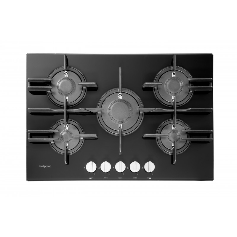 Hotpoint FTGHG 751 D HA(BK) hob Black Built-in 75 cm Gas 5 zone(s)