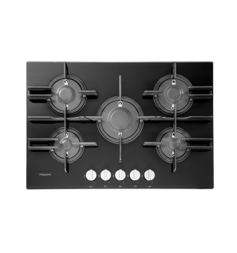 Hotpoint FTGHG 751 D HA(BK) hobs Negro Integrado 75 cm Encimera de gas 5 zona(s)