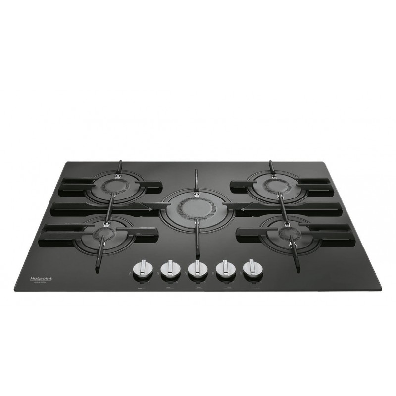 Hotpoint FTGHG 751 D HA(BK) hobs Negro Integrado 75 cm Encimera de gas 5 zona(s)