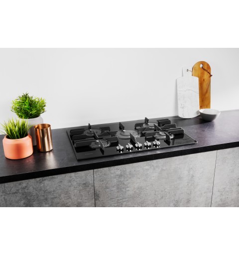 Hotpoint FTGHG 751 D HA(BK) hobs Negro Integrado 75 cm Encimera de gas 5 zona(s)