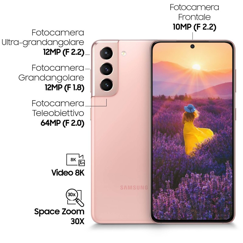 Samsung Galaxy S21 5G SM-G991B 15.8 cm (6.2") Dual SIM Android 11 USB Type-C 8 GB 256 GB 4000 mAh Pink