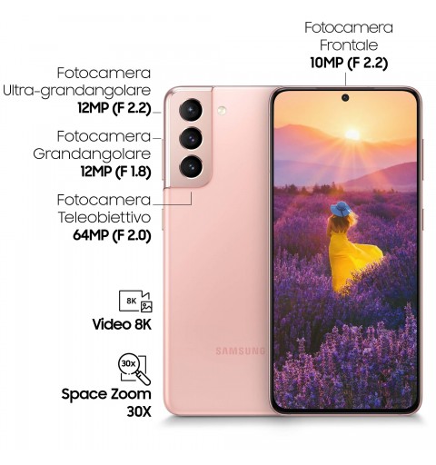 Samsung Galaxy S21 5G SM-G991B 15,8 cm (6.2") SIM doble Android 11 USB Tipo C 8 GB 256 GB 4000 mAh Rosa