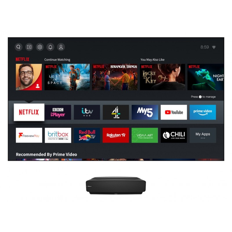 Hisense 88L5VGTUK Fernseher 2,24 m (88 Zoll) 4K Ultra HD Smart-TV WLAN Schwarz, Grau