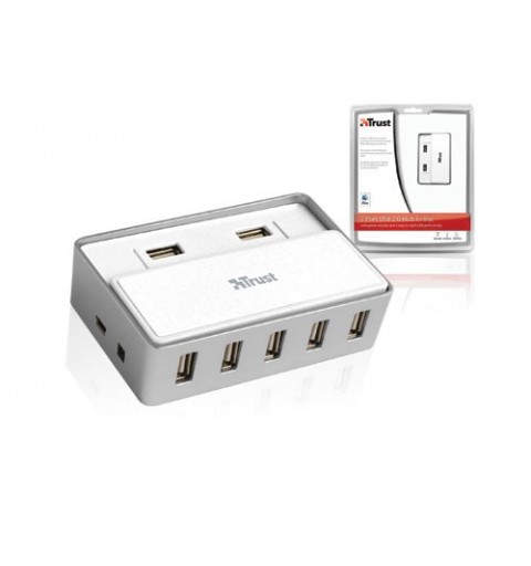 Trust 7 Port USB 2.0 Hub for Mac UK Blanco