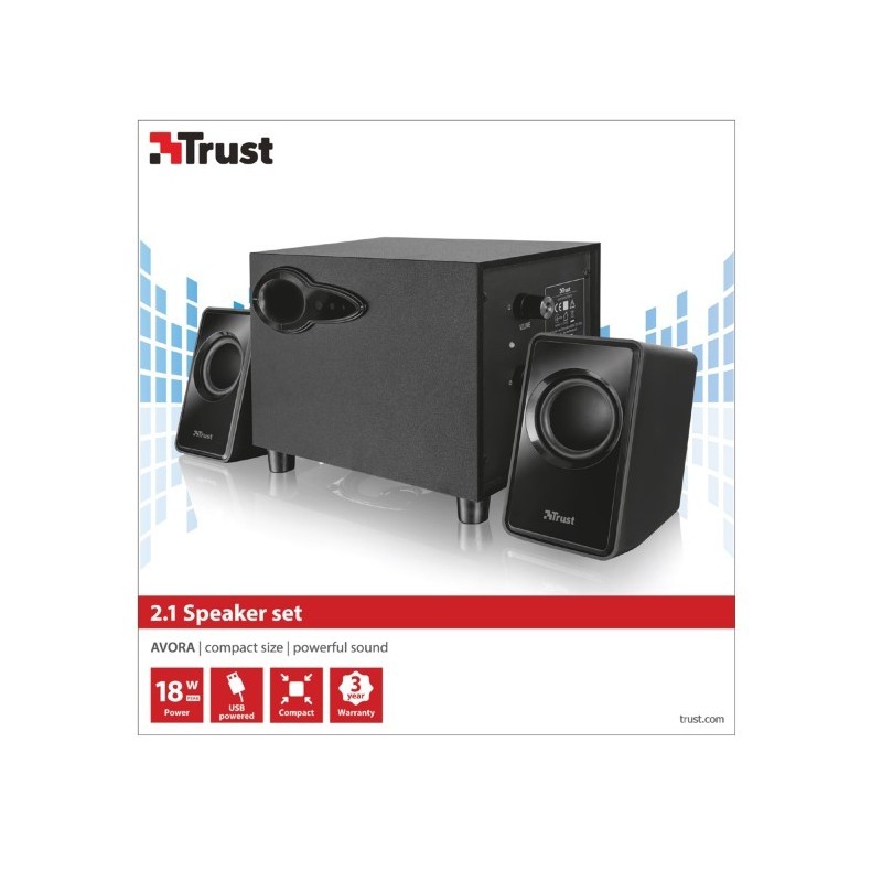 Trust Avora 2.1 9 W Black 2.1 channels