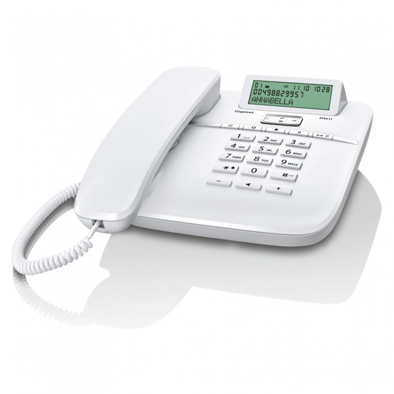 Gigaset DA611 Teléfono analógico Identificador de llamadas Blanco