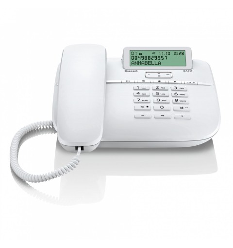 Gigaset DA611 Téléphone analogique Identification de l'appelant Blanc