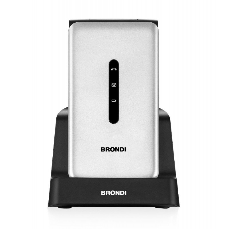 Brondi Amico Flip 4G 8,89 cm (3.5") 136 g Argento Telefono cellulare basico