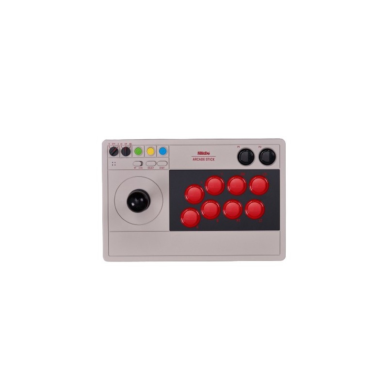 8Bitdo Arcade Stick Gris Bluetooth USB Joystick Analogique Numérique Nintendo Switch, Nintendo Switch Lite, PC