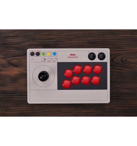 8Bitdo Arcade Stick Gris Bluetooth USB Joystick Analogique Numérique Nintendo Switch, Nintendo Switch Lite, PC