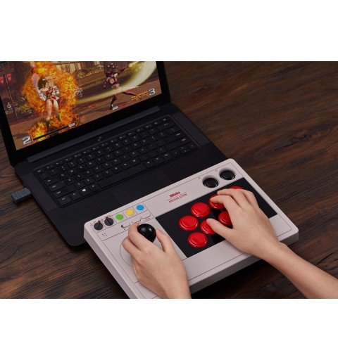 8Bitdo Arcade Stick Gris Bluetooth USB Joystick Analogique Numérique Nintendo Switch, Nintendo Switch Lite, PC