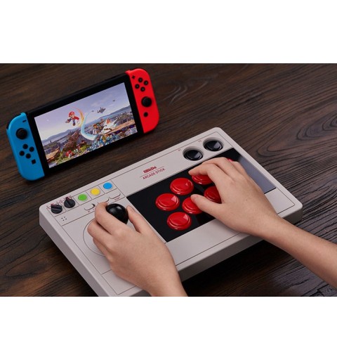 8Bitdo Arcade Stick Gris Bluetooth USB Joystick Analogique Numérique Nintendo Switch, Nintendo Switch Lite, PC