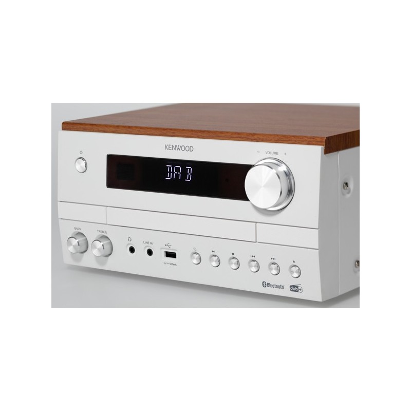 Kenwood M-820DAB Microsistema audio per la casa 50 W Bianco, Legno