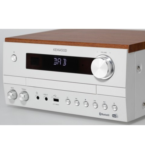 Kenwood M-820DAB Microsistema audio per la casa 50 W Bianco, Legno