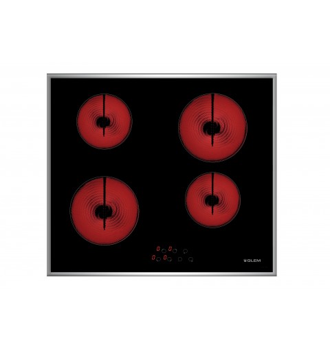 Glem Gas GTH64TCIXN hob Black Built-in Ceramic 4 zone(s)