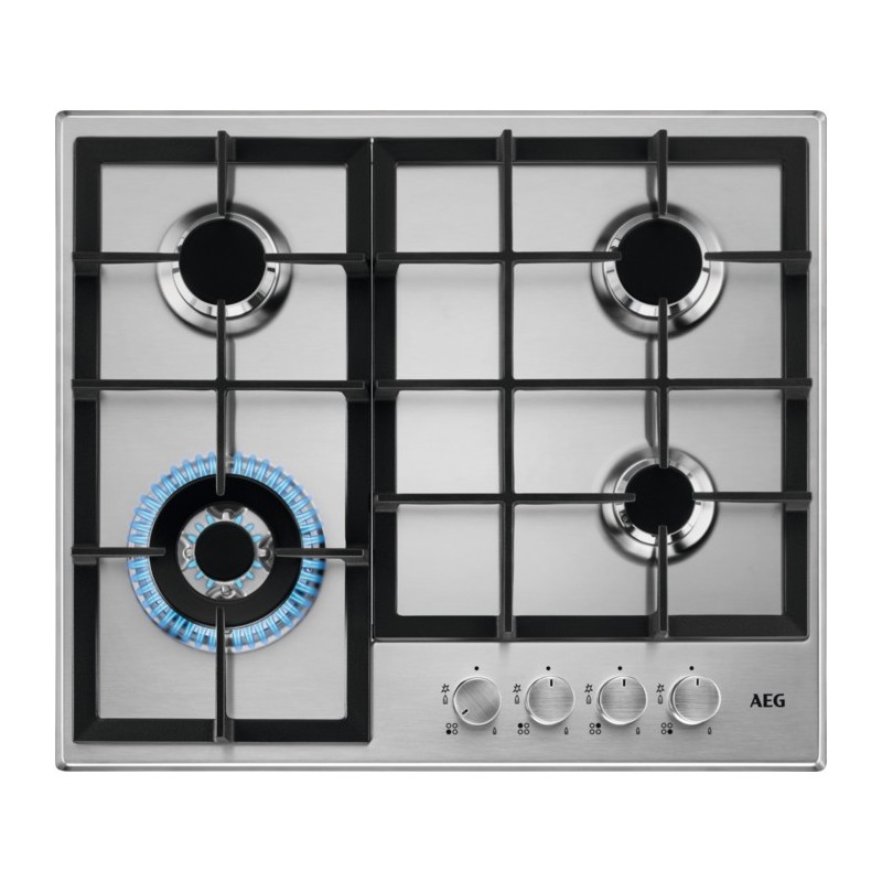 AEG 949 640 849 hob Silver Built-in 60 cm Gas 4 zone(s)