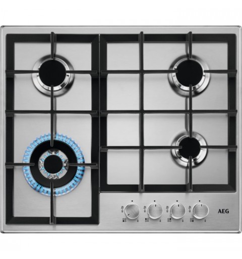 AEG 949 640 849 hob Silver Built-in 60 cm Gas 4 zone(s)