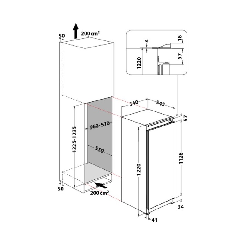 Indesit S 12 A1 D I 1 réfrigérateur Intégré (placement) 209 L F Acier inoxydable