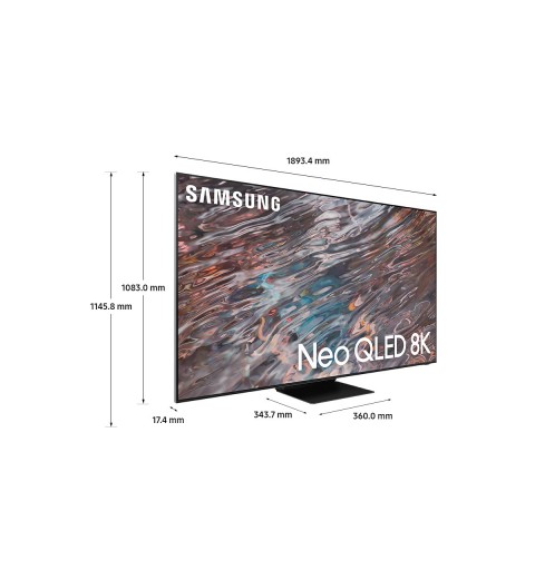 Samsung Series 8 QE85QN800AT 2.16 m (85") 8K Ultra HD Smart TV Wi-Fi Stainless steel