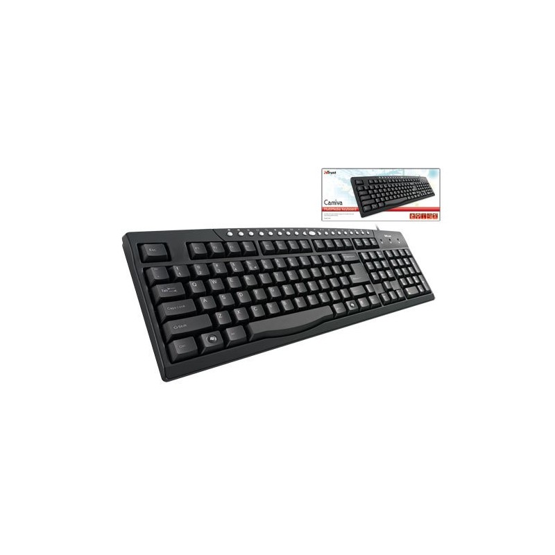 Trust Multimedia Keyboard tastiera USB + PS 2 QWERTY Nero