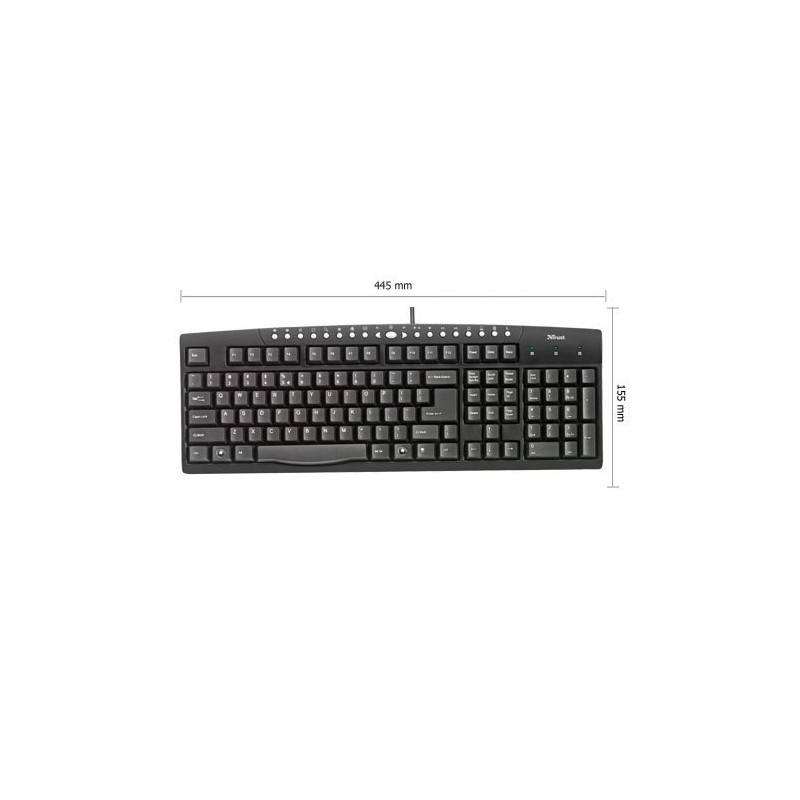 Trust Multimedia Keyboard clavier USB + PS 2 QWERTY Noir