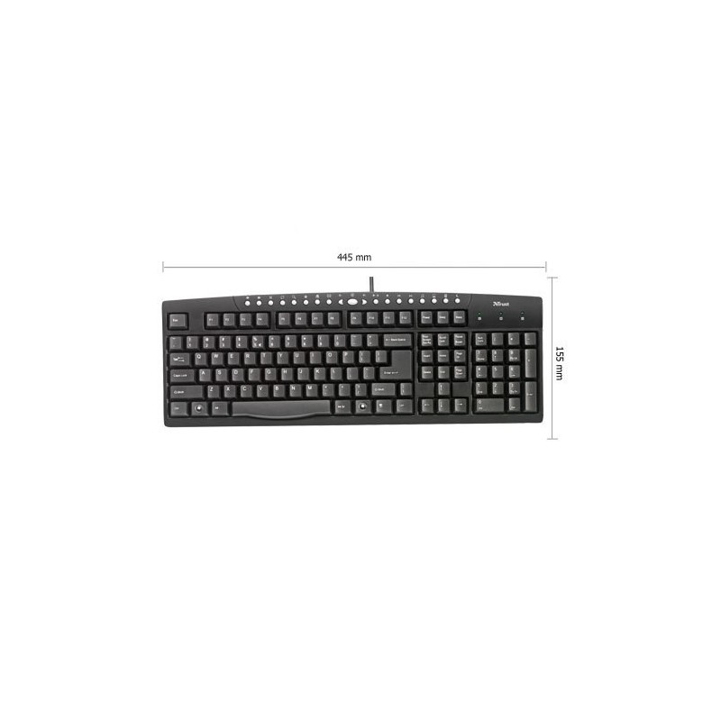 Trust Multimedia Keyboard teclado USB + PS 2 QWERTY Negro