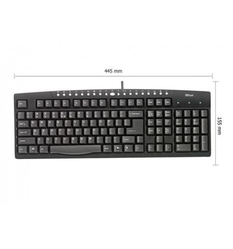 Trust Multimedia Keyboard clavier USB + PS 2 QWERTY Noir