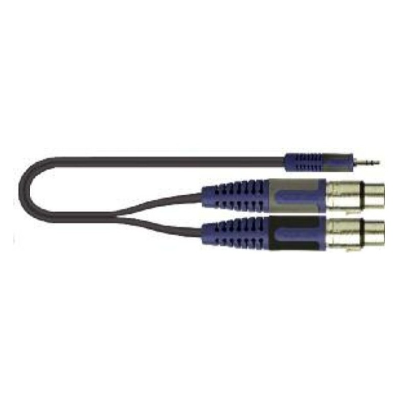 QUIK-LOK RKSA 194-5 câble audio 5 m 2 x 3.5mm 2 x XLR (3-pin) Noir, Bleu, Gris