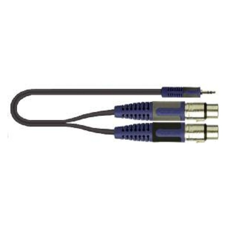 QUIK-LOK RKSA 194-5 cable de audio 5 m 2 x 3.5mm 2 x XLR (3-pin) Negro, Azul, Gris