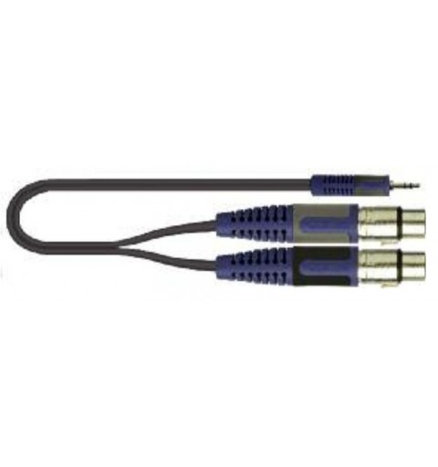 QUIK-LOK RKSA 194-5 câble audio 5 m 2 x 3.5mm 2 x XLR (3-pin) Noir, Bleu, Gris