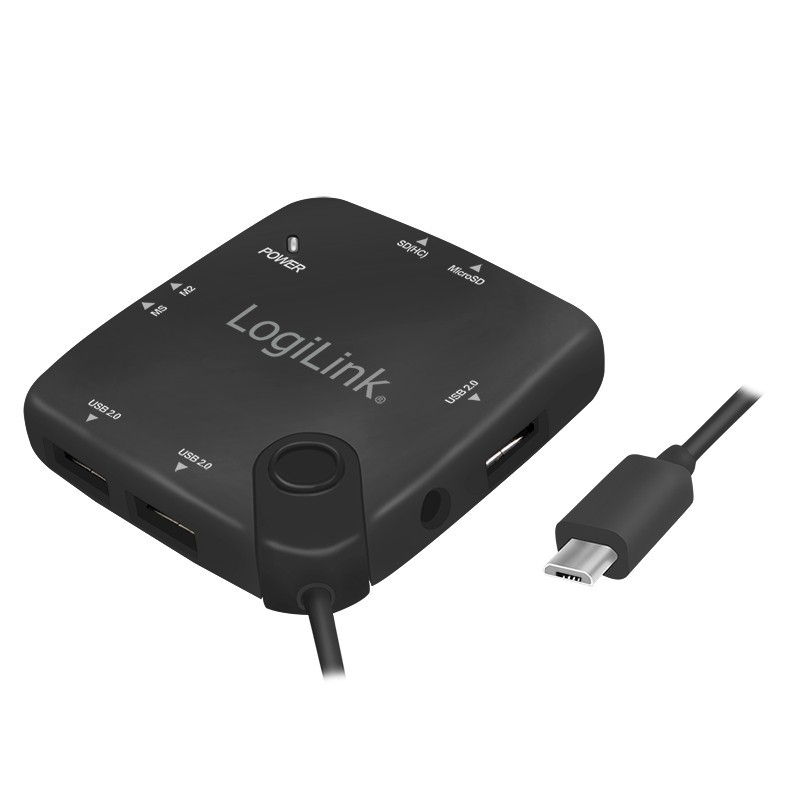 LogiLink UA0345 hub di interfaccia USB 2.0 Micro-B 480 Mbit s Nero