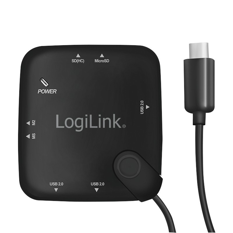 LogiLink UA0345 hub di interfaccia USB 2.0 Micro-B 480 Mbit s Nero