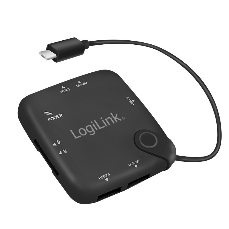 LogiLink UA0345 hub di interfaccia USB 2.0 Micro-B 480 Mbit s Nero