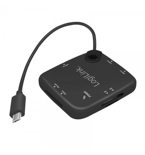 LogiLink UA0345 hub di interfaccia USB 2.0 Micro-B 480 Mbit s Nero