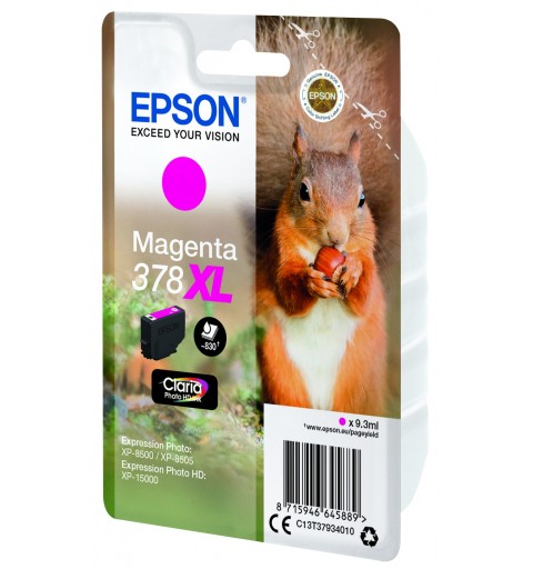 Epson Squirrel Singlepack Magenta 378XL Claria Photo HD Ink