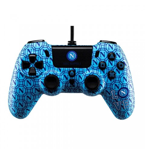 Qubick SSC Napoli Noir, Bleu USB Manette de jeu Analogique Numérique PC, PlayStation 4, Playstation 3