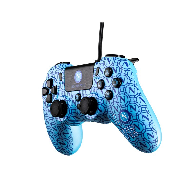 Qubick SSC Napoli Noir, Bleu USB Manette de jeu Analogique Numérique PC, PlayStation 4, Playstation 3