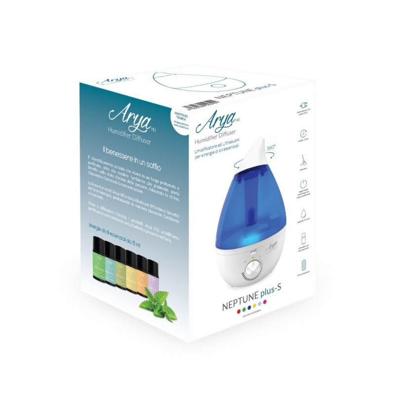 Arya HD Neptune Plus-S humidificateur 3,5 L Bleu, Blanc