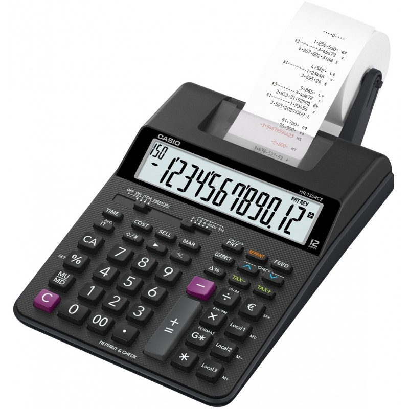 Casio HR-150RCE calculadora Escritorio Calculadora de impresión Negro