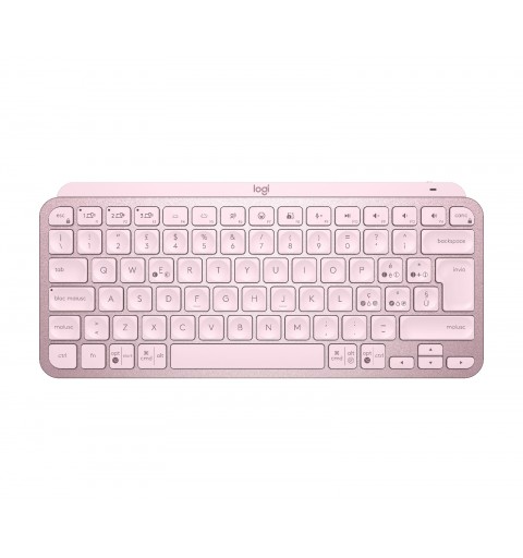 Logitech MX Keys Mini Minimalist Wireless Illuminated Keyboard Tastatur RF Wireless + Bluetooth QWERTY Italienisch Pink