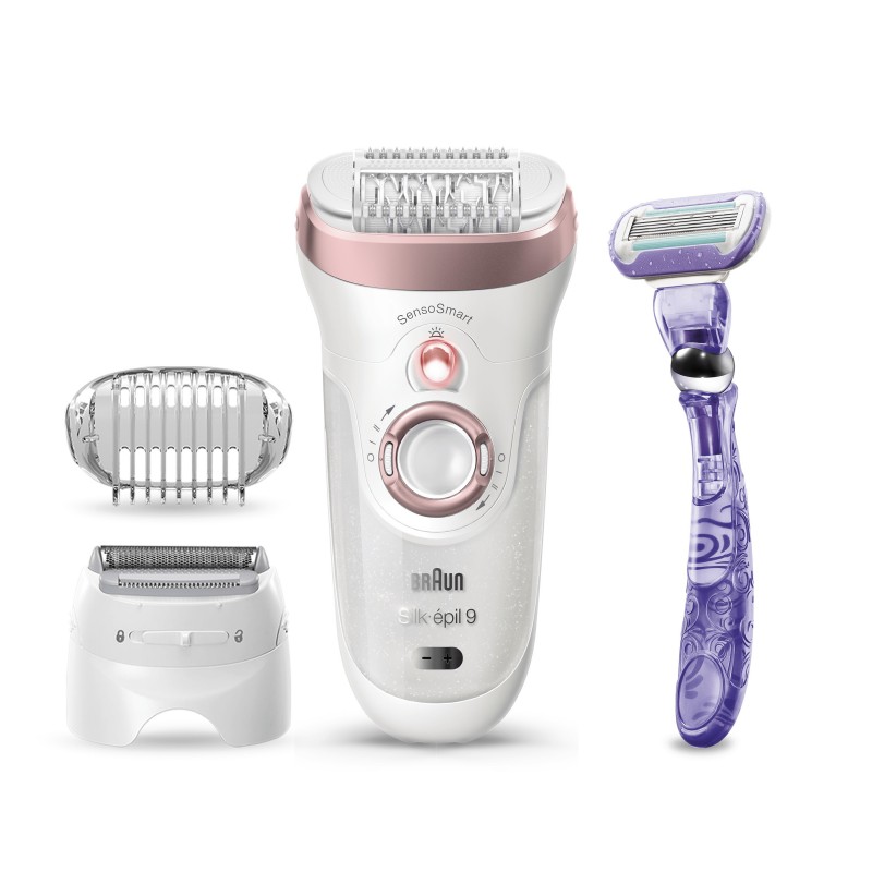 Braun Silk-épil 9 9-870 épilateur 40 pince(s) Rose, Blanc