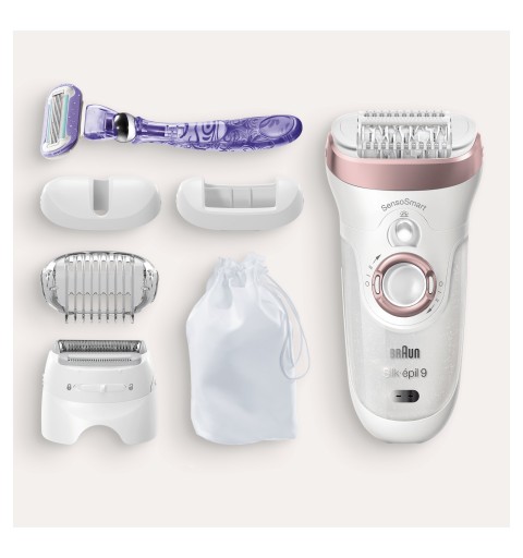 Braun Silk-épil 9 9-870 epilator 40 tweezers Pink, White