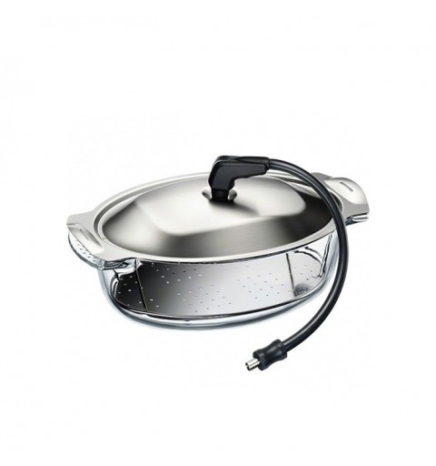 Electrolux S.STEAMKIT oven part accessory Black, Stainless steel, Transparent Glass, Stainless steel Steaming set