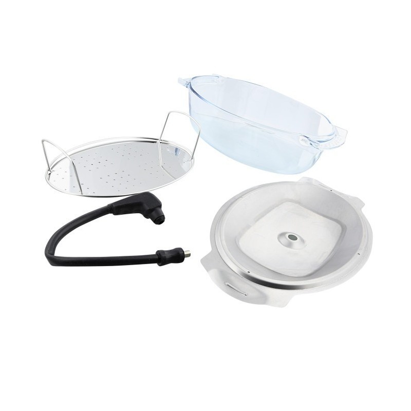 Electrolux S.STEAMKIT oven part accessory Black, Stainless steel, Transparent Glass, Stainless steel Steaming set
