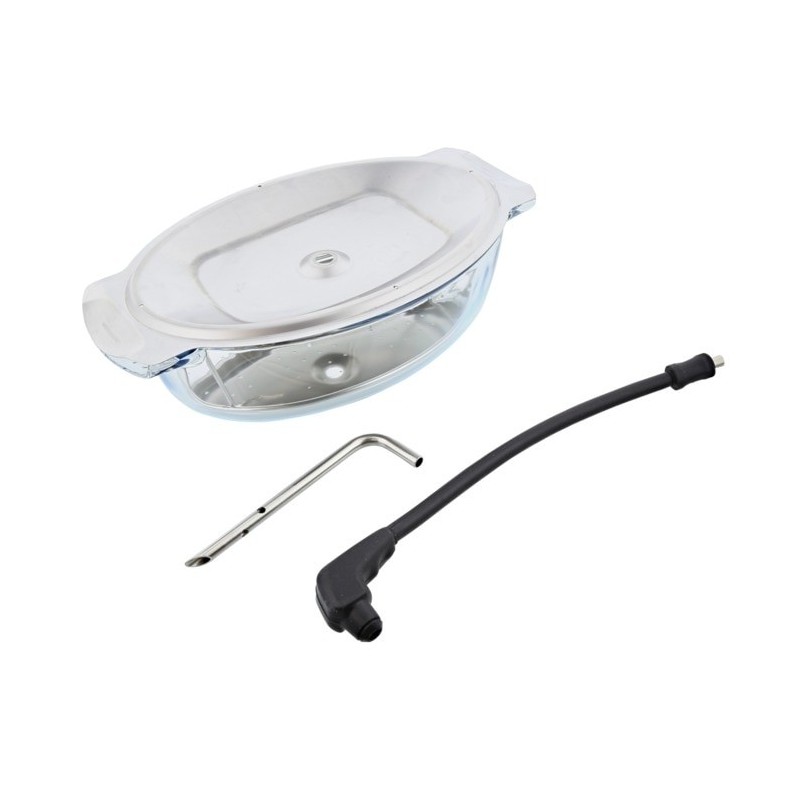 Electrolux S.STEAMKIT oven part accessory Black, Stainless steel, Transparent Glass, Stainless steel Steaming set