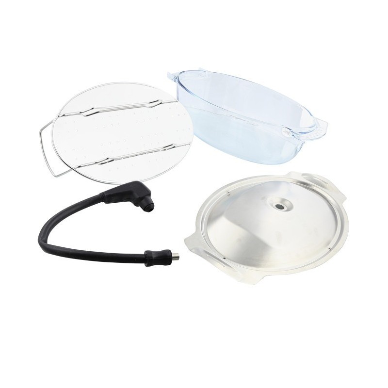 Electrolux S.STEAMKIT oven part accessory Black, Stainless steel, Transparent Glass, Stainless steel Steaming set