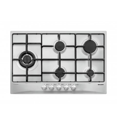 Glem Gas GT85TIX hob Stainless steel Built-in 5 zone(s)